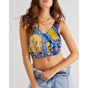 Inimately Free People Weekend In Montauk Tank Top Women Small Blue Beach Coastal